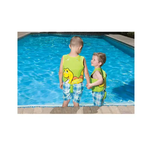 Swim Central 12.5" Green Intermediate Smiling Dinosaur Swim Vestfor Children Ages 1-3 {3}