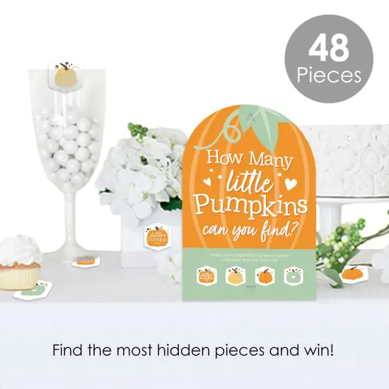 Big Dot of Happiness Little Pumpkin - Fall Birthday Party or Baby Shower Scavenger Hunt - 1 Stand and 48 Game Pieces - Hide and Find Game {3}