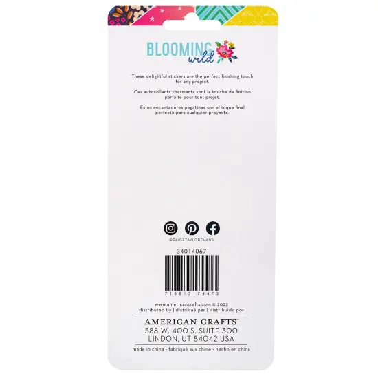 Paige Evans Blooming Wild Mini Puffy Stickers-45/Pkg {2}