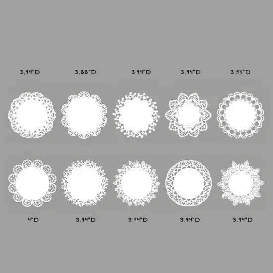 Wrapables Hollow Lace Paper for Arts & Crafts, Scrapbooking, Stationery, Photo Albums (Set of 2) Circular Floral {3}