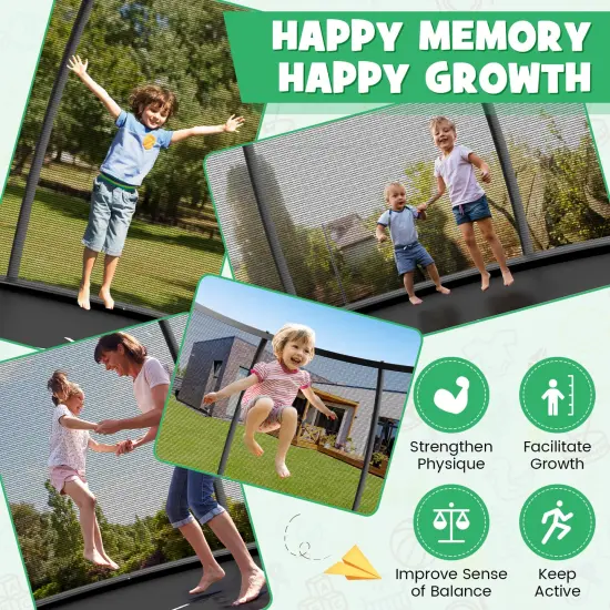 8 Feet ASTM Approved Recreational Trampoline with Ladder Black {4}