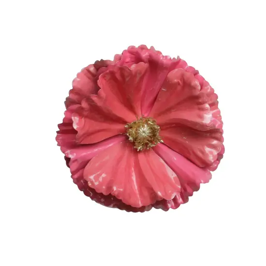 Northlight Shiny Poppy Flower Christmas Clip Ornament - 4.75" - Watermelon Pink {1}