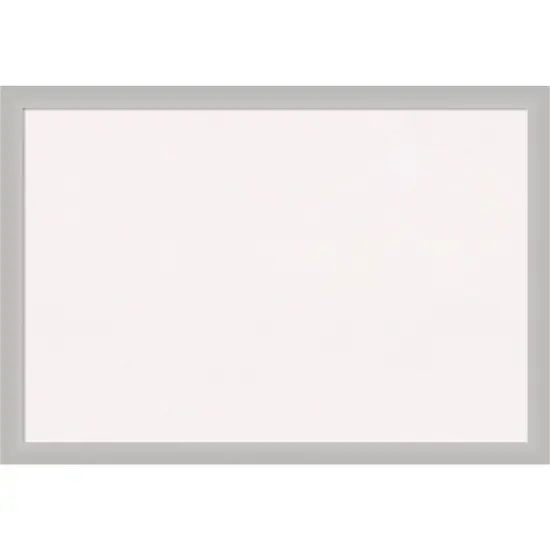 Low Luster Silver Wood Framed Corkboard, White Cork {1}