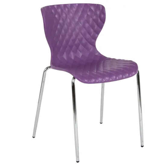 Emma and Oliver Contemporary Design Accent Dining Plastic Stack Chair Purple {1}