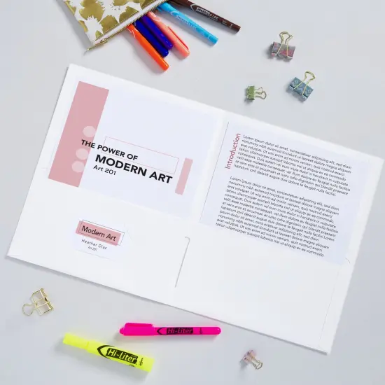 Avery Two Pocket Folders, Holds up to 40 Sheets, 25 White Folders (47991) {3}