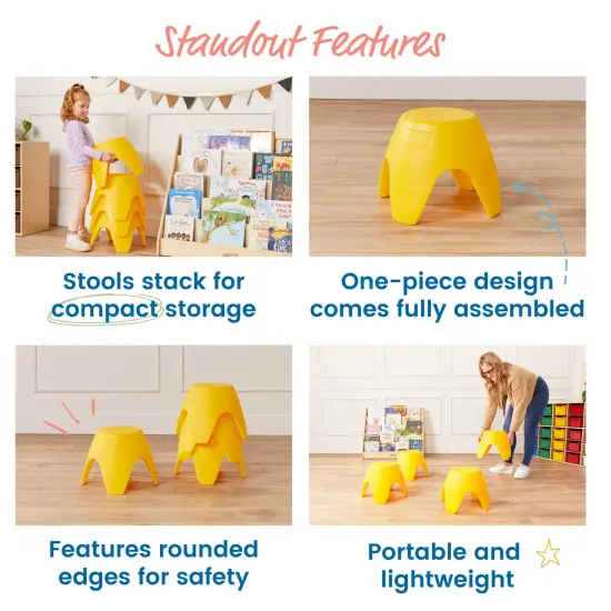 Ayana Stool Set, Flexible Seating, 4-Pack Yellow {5}