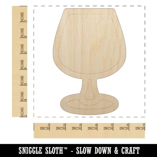 Brandy Wine Glass Unfinished Wood Shape Piece Cutout for DIY Craft Projects {1}