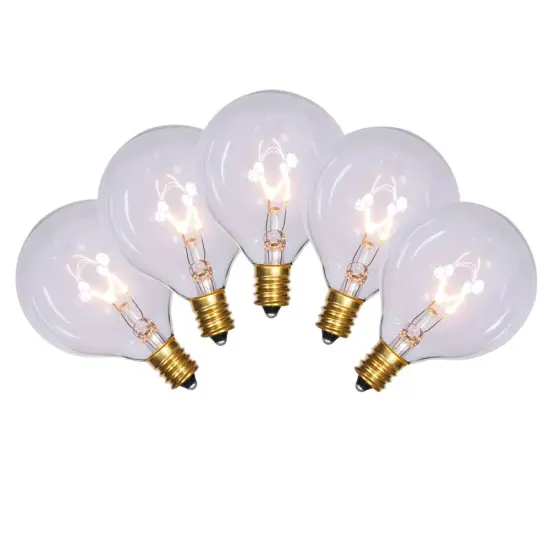 1PK - 10Ft. Incandescent String 15Lt. Clear G50 Lights Green Wire {1}