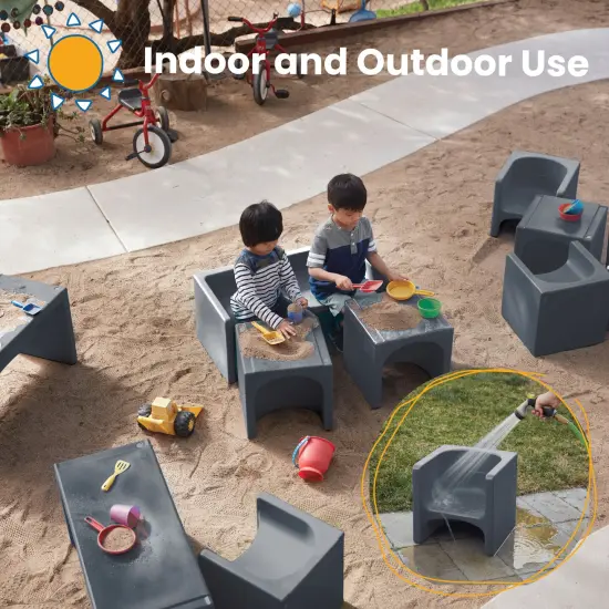 Tri-Me 3-In-1 Cube Chair, Kids Furniture Dark Grey {5}