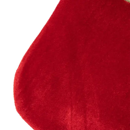 Northlight 20" Red and White Velveteen Santa Claus Belt Buckle Christmas Stocking {4}