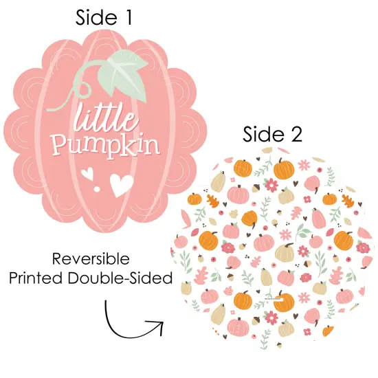 Big Dot of Happiness Girl Little Pumpkin - Fall Birthday Party or Baby Shower Round Table Decorations - Paper Chargers - Place Setting For 12 {4}