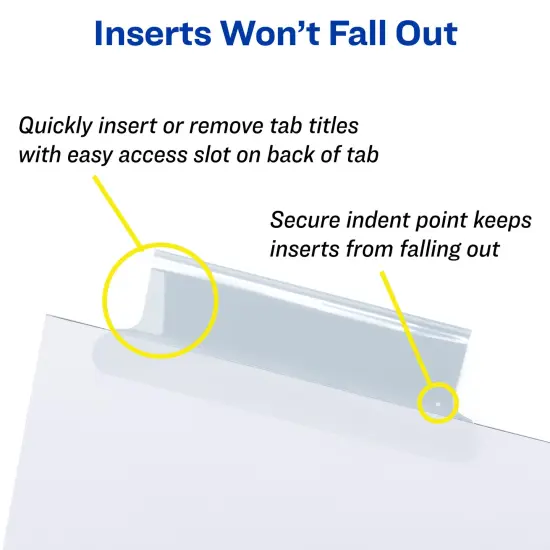 Avery 5 Tab Binder Dividers, White with Insertable Clear Big Tabs, 1 Set Pack, 8 Packs, 8 Sets Total (11122) {3}