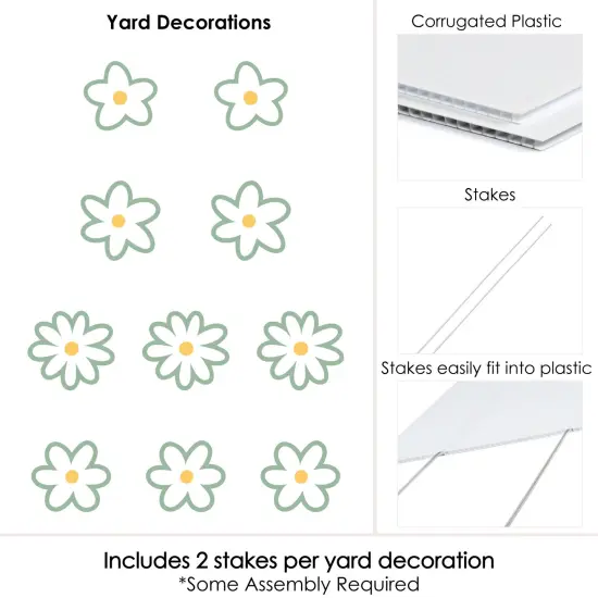 Big Dot of Happiness Sage Green Daisy Flowers - Lawn Decorations - Outdoor Floral Party Yard Decorations - 10 Piece {7}