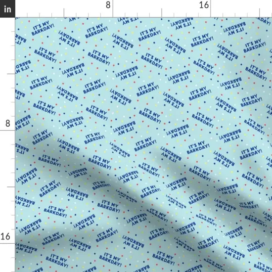 Various Fabrics by the Yard or Fat Quarter Small Scale Blue Dog Cute Confetti Birthday Custom Printed Fabric by Spoonflower {2}
