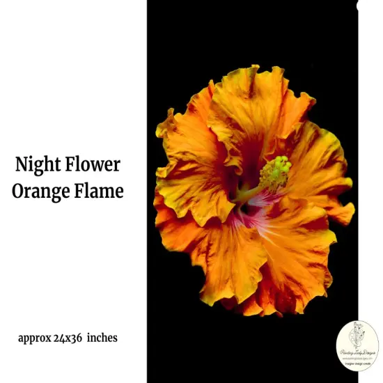 Night Flower Orange Flame - Art paper for Decoupage and Mixed MediaLarge 24x36 {3}