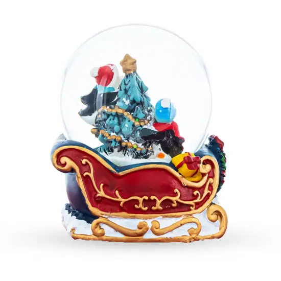 Penguin Sleigh Ride Mini Water Snow Globe {5}