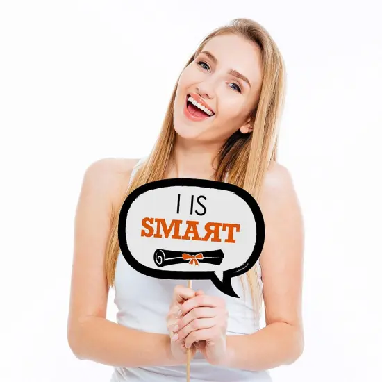 Big Dot of Happiness Funny Hats Off Grad - Graduation Party Photo Booth Props Kit - 10 Piece {3}