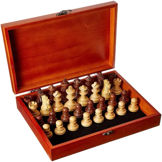WE Games Weighted English Staunton Wood Chess Pieces in Box, 3.5 in. King {1}