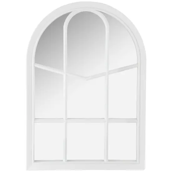 Northlight 20" White Arched Windowpane Framed Wall Mirror {1}