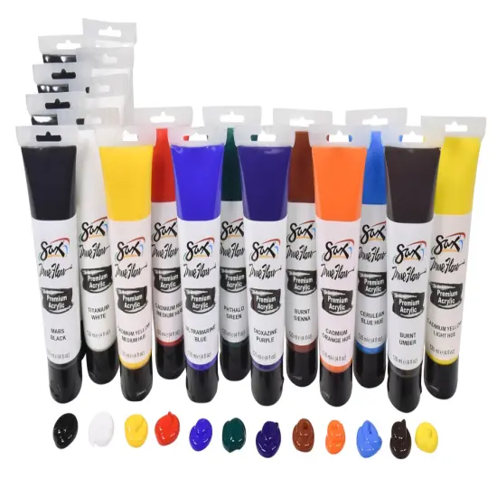 Sax Premium Acrylic Paint, 4 Ounce Tubes, Assorted Colors, Set of 18 {1}