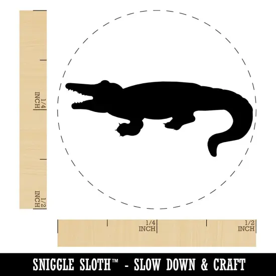 Alligator Crocodile Solid Self-Inking Rubber Stamp for Stamping Crafting Planners Brown {1}