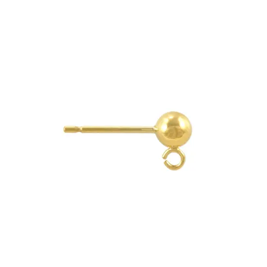 JewelrySupply Gold Filled 4mm Ball Post Earrings (1 Pair of Gold Filled Earrings) {3}