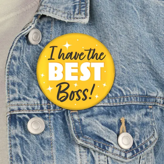 Big Dot of Happiness Happy Boss's Day - 3 inch Best Boss Ever Badge - Pinback Buttons - Set of 8 {4}