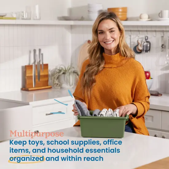 Scoop Front Storage Bins, Multipurpose Organization, 30-Pack Hunter Green {3}