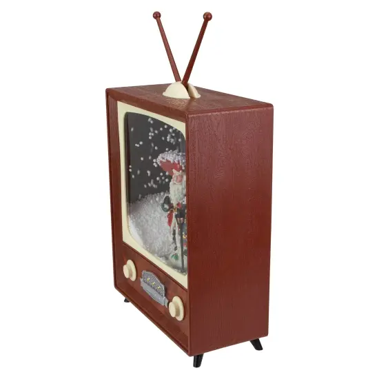 Northlight LED Lighted Musical Snowing Santa TV Set Christmas Decoration - 12" Brown {4}