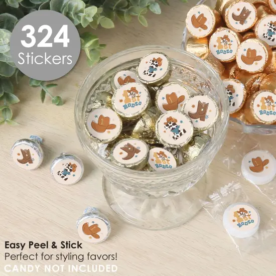 Big Dot of Happiness My First Rodeo - Little Cowboy 1st Birthday Party Small Round Candy Stickers - Party Favor Labels - 324 Count {3}