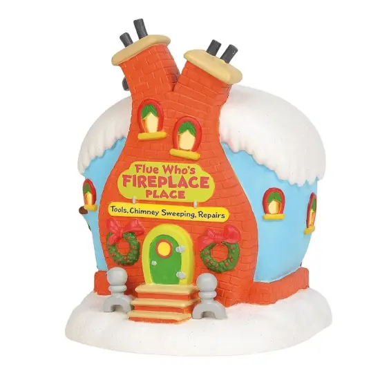 Department 56 Department 56 Dr Seuss The Grinch Flue Who's Fireplace Place Lighted Building #6003319 Red {1}