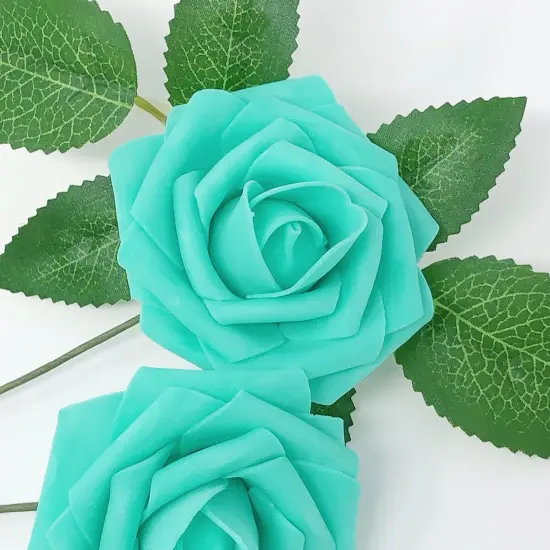 Wrapables Artificial Rose Flower, Real Touch Flowers for DIY Wedding Bouquets and Centerpieces Aquamarine {3}
