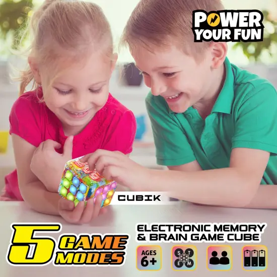 Power Your Fun Cubik LED Flashing Cube Memory Game -Tie Dye {2}