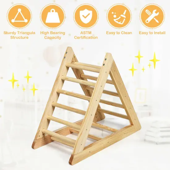 Wooden Triangle Climber for Toddler Step Training {3}