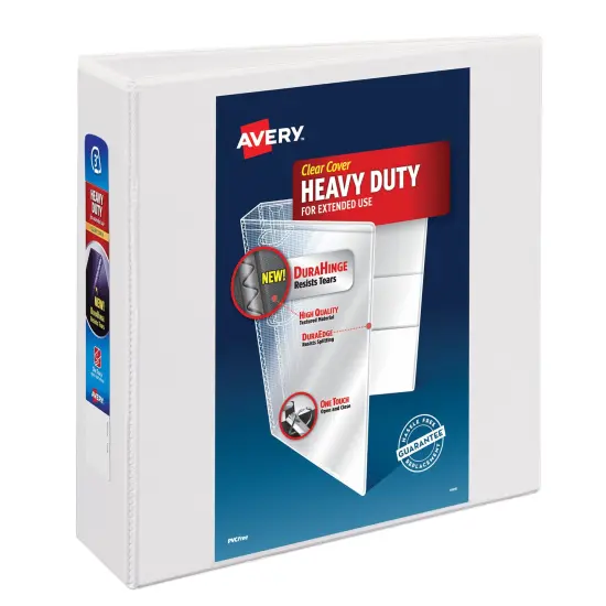 Avery Heavy-Duty View 3 Ring Binder, 3" One Touch Slant Rings, 1 White Binder (79793) {1}