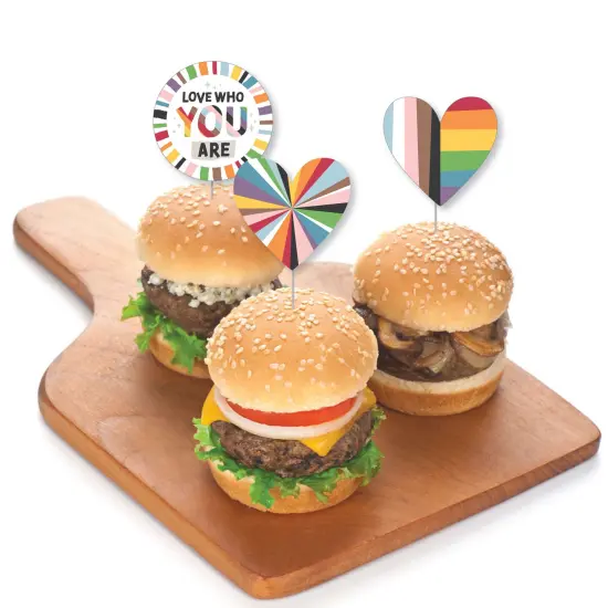 Big Dot of Happiness So Many Ways to Be Human - Dessert Cupcake Toppers - Pride Party Clear Treat Picks - Set of 24 {4}