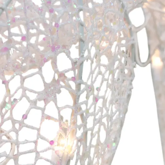 Northlight Lighted Mesh Feeding Doe Outdoor Christmas Decoration - 37" - White - Clear Lights {6}