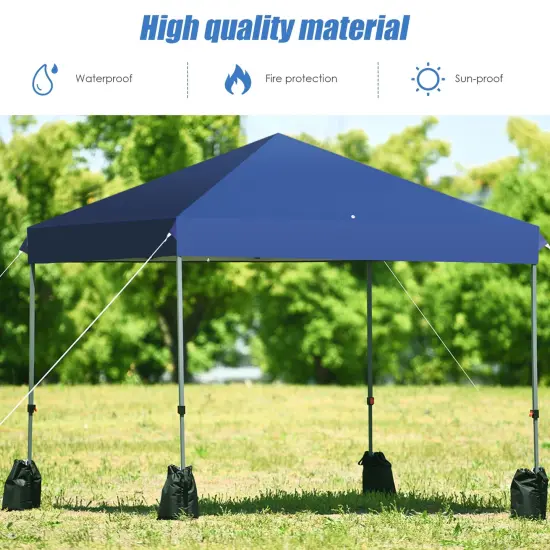 8'x8' Outdoor Pop up Canopy Tentw/Roller Bag-White Blue {6}