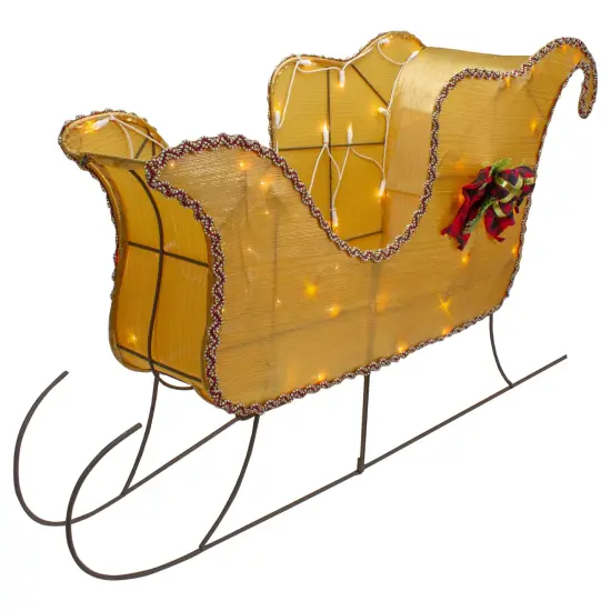 Northlight Lighted Shiny Sleigh Outdoor Christmas Decoration - 36" - Gold - Clear Lights {3}