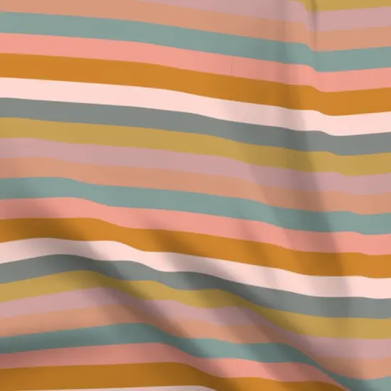 Various Fabrics by the Yard or Fat Quarter Neutral Stripes Earth Tone Bohemian Peach Sienna Teal Pink Custom Printed Fabric by Spoonflower {5}