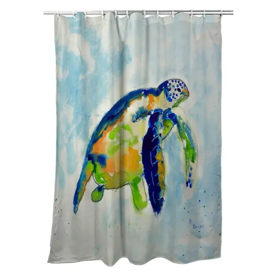 Betsy Drake Blue Sea Turtle Shower Curtain {1}