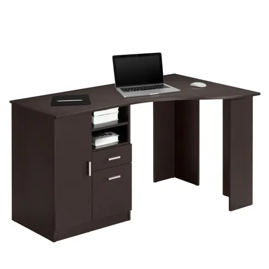 Techni Office Solutions 51.25" Brown Espresso Unique Techni Mobili Classic Office Desk with Storage {4}