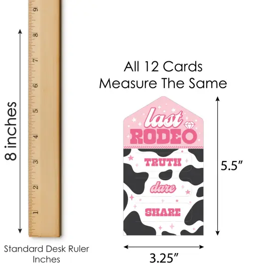 Big Dot of Happiness Last Rodeo - Pink Cowgirl Bachelorette Party Game Pickle Cards - Truth, Dare, Share Pull Tabs - Set of 12 {6}
