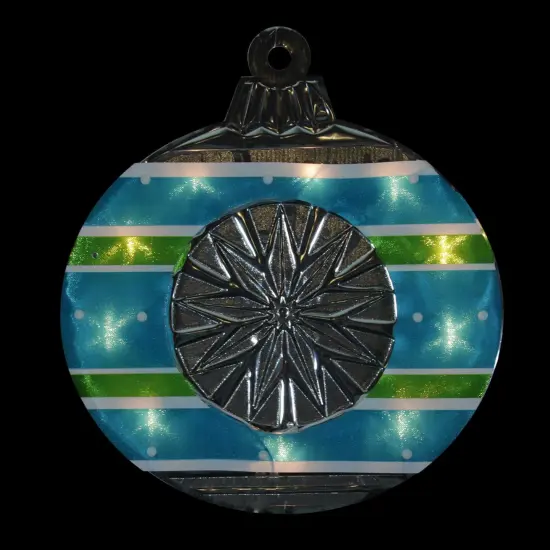 Impact 15.5" Blue and Green Lighted Christmas Ornament Window Silhouette {1}