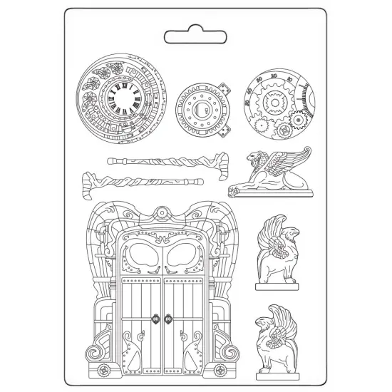 Stamperia Soft Maxi Mould A4-Magic Forest Door & Elements {1}