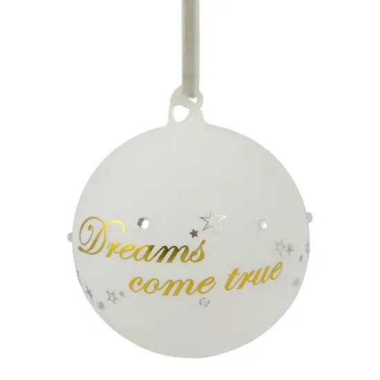 Northlight Reindeer "Dreams Come True" Glass Christmas Ornament Ball - 4.5" - Gold and White {4}