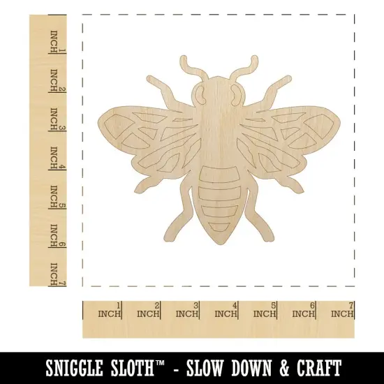 Bee Drawing Unfinished Wood Shape Piece Cutout for DIY Craft Projects {1}