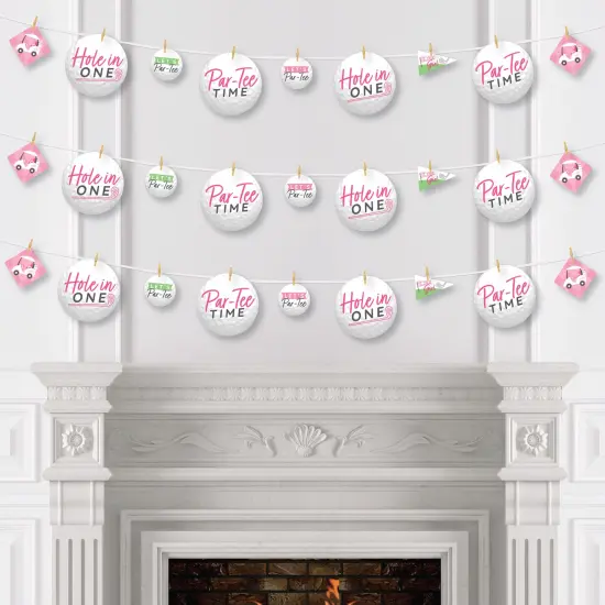 Big Dot of Happiness Golf Girl - Pink Birthday Party or Baby Shower DIY Decorations - Clothespin Garland Banner - 44 Pieces {4}