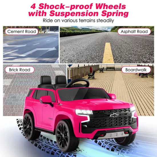 Electric Kids Ride-On Car with Remote Control and Music Player Pink {5}