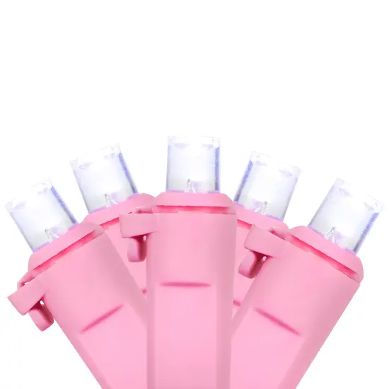 Northlight LED Wide Angle Christmas Lights Pure White - 33' Pink Wire - 100ct {1}